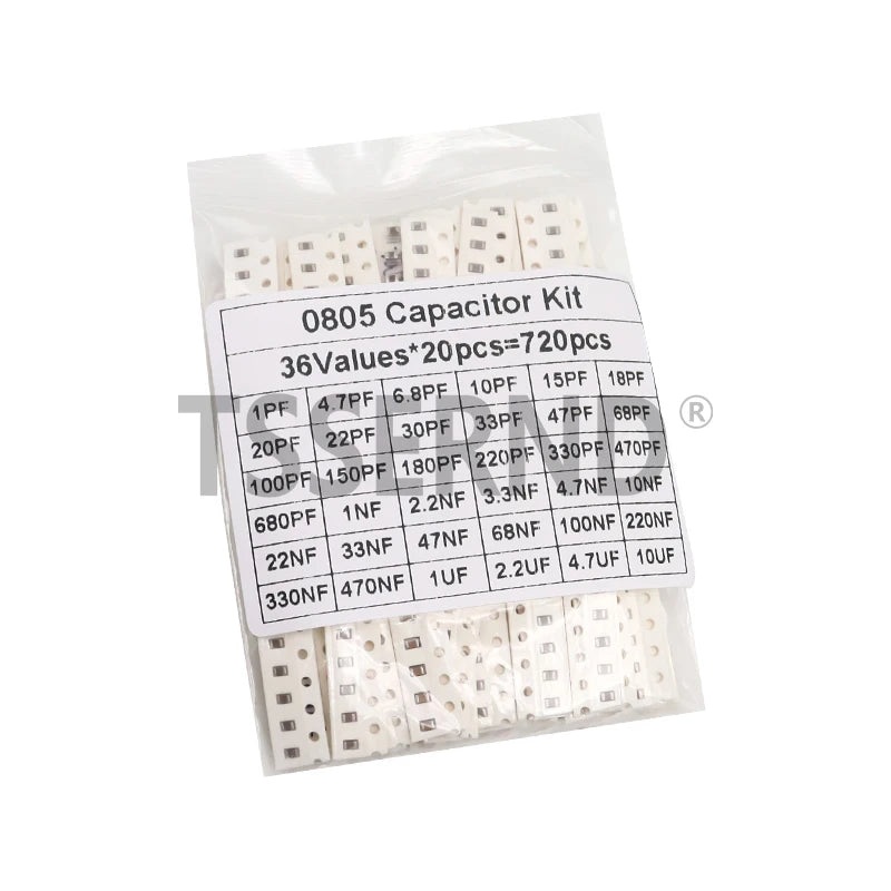 320PCS 720PCS 0603 0805 1206 SMD Capacitor Assorted Kit 16/36/50Values 1PF – 10UF Capacitance Set 100NF 0.1UF 1UF 2.2UF 4.7UF
