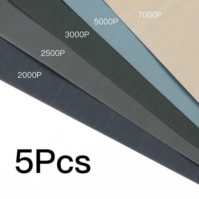 5Pcs Sandpaper 2000 2500 3000 5000 7000 Mixed Grits Sand Paper Water/Dry Sanding Paper Abrasive Tool