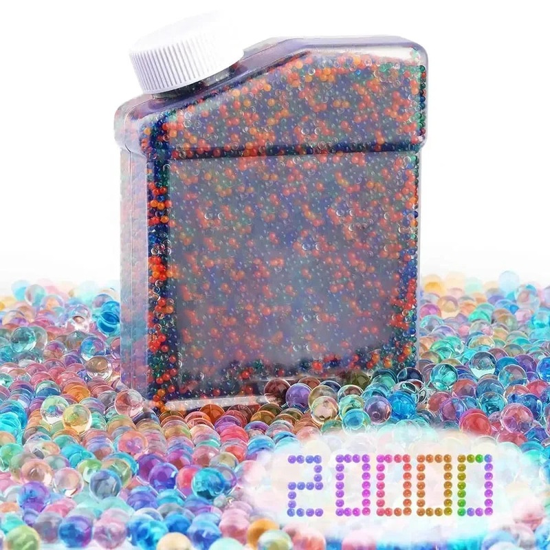 20K Water Balls Beads with Bottle 7-8mm Gel Water Beads Works for Gel Ball Gun and Splatter Ball Blaster Non-Toxic No Stain