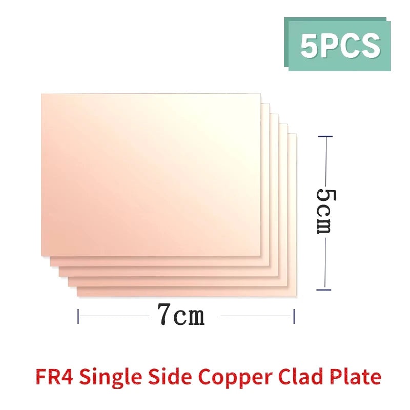 5PCS FR4 PCB 5x7cm Single Side Copper Clad Plate Diy Pcb Kit Laminate Circuit Board 5*7cm