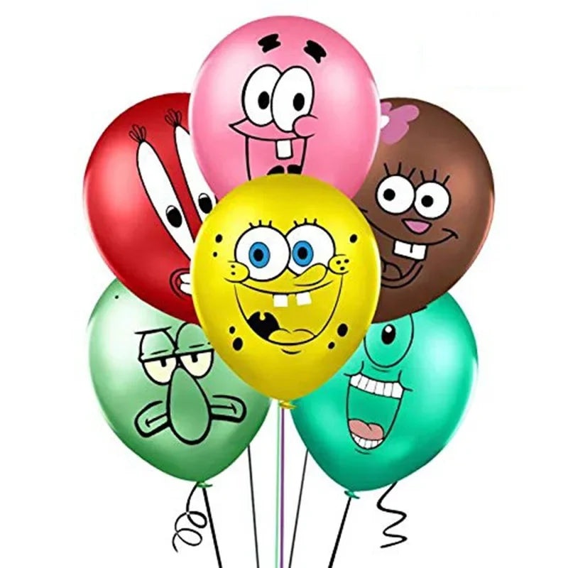 12PCS 12 Inch New SpongeBob Latex Balloon Baby Shower Child Birthday Party Decoration Balloon Helium Balloon