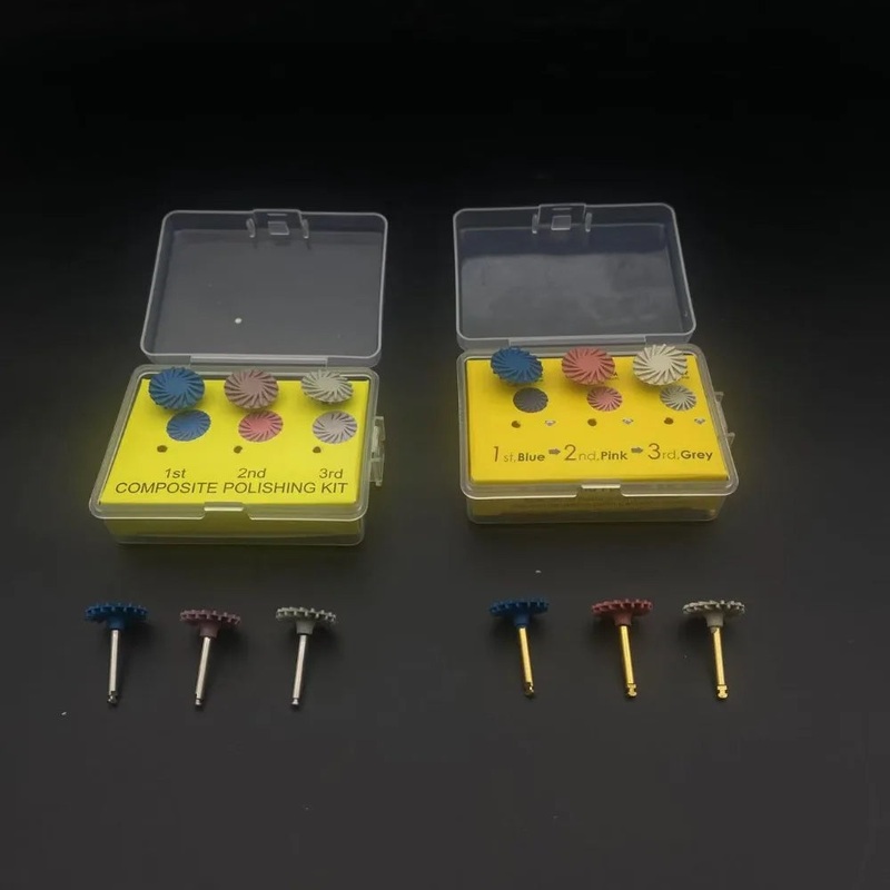 6Pcs/Box Dental Composite Resin Polishing  Disc Rubber Polisher 14mm Wheel 3 Colors Spiral Flex Brush Dentistry  Instrument