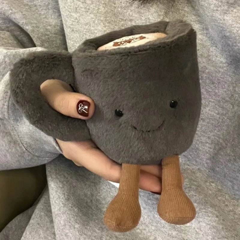 Jelly Cat Plush Fun Coffee Cup Cute Plush Toy Soothing Sleep Plush Doll Trendy Gift Plush Doll Cute Backpack Plush Pendant