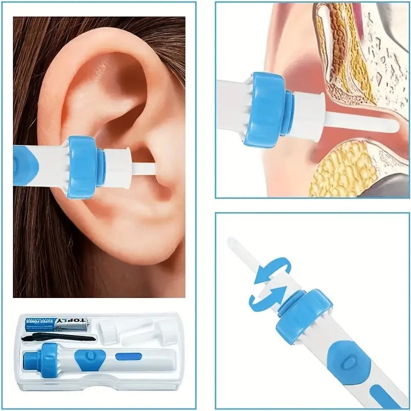 1pcs Portable Automatic Earwax Removal Kit Electric Earwax Vacuum Suction Electric Earpick Kit Remover Ear Wax Cleaning Earspoon
