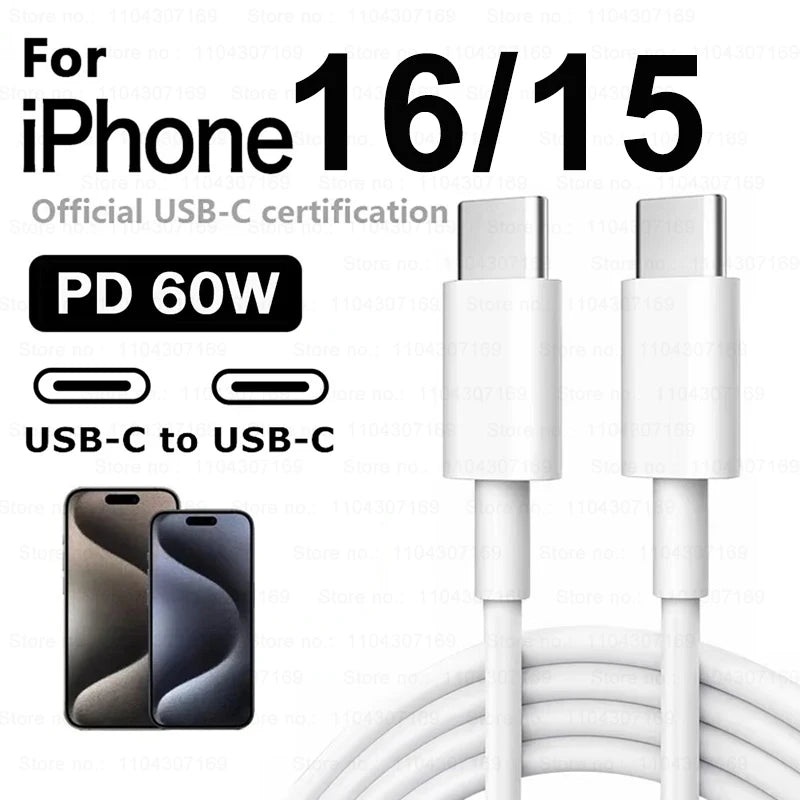 60W C To C Type-C Cable USB C PD Fast Charging Charger Wire Cord For Macbook iPad Samsung Xiaomi Huawei Honor Type C USB C Cable