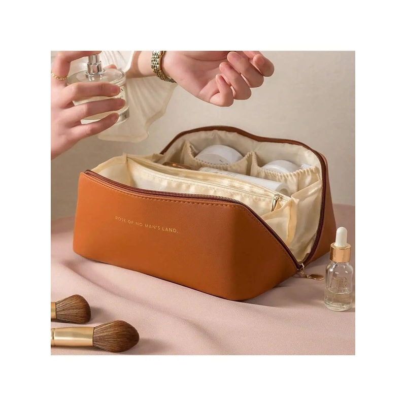 Large Pu Leather Travel Cosmetic Bag for Women Cosmetic Organizer High-capacity Makeup Bag Storage Pouch For Female Makeup Box