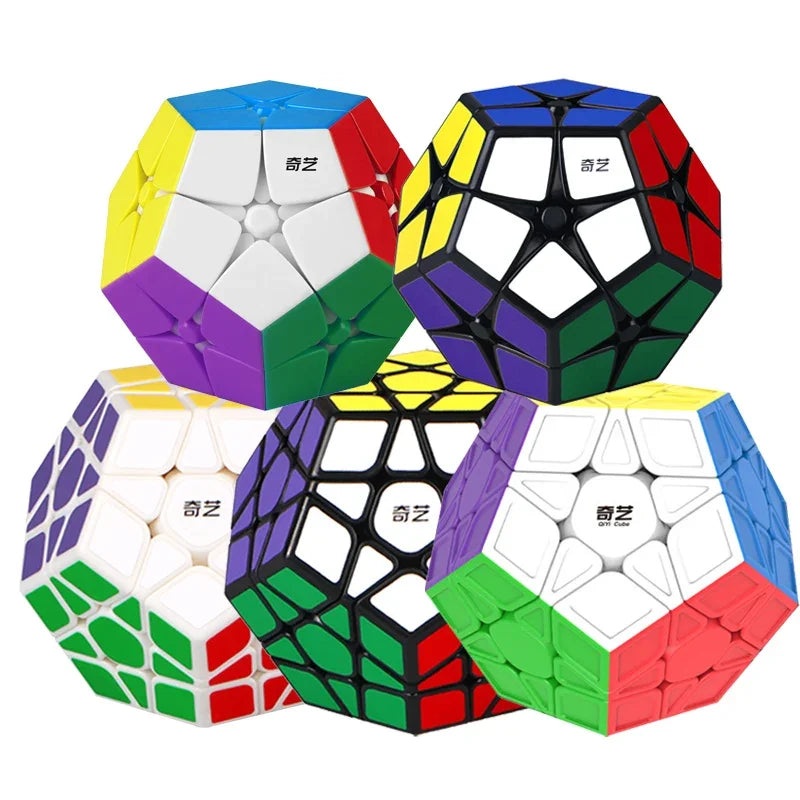 [Picube] QiYi 2×2 3×3 Megaminx Qiheng Bundle set Stickerless Black Stickers Speed Cube educational baby kids Puzzle Toys