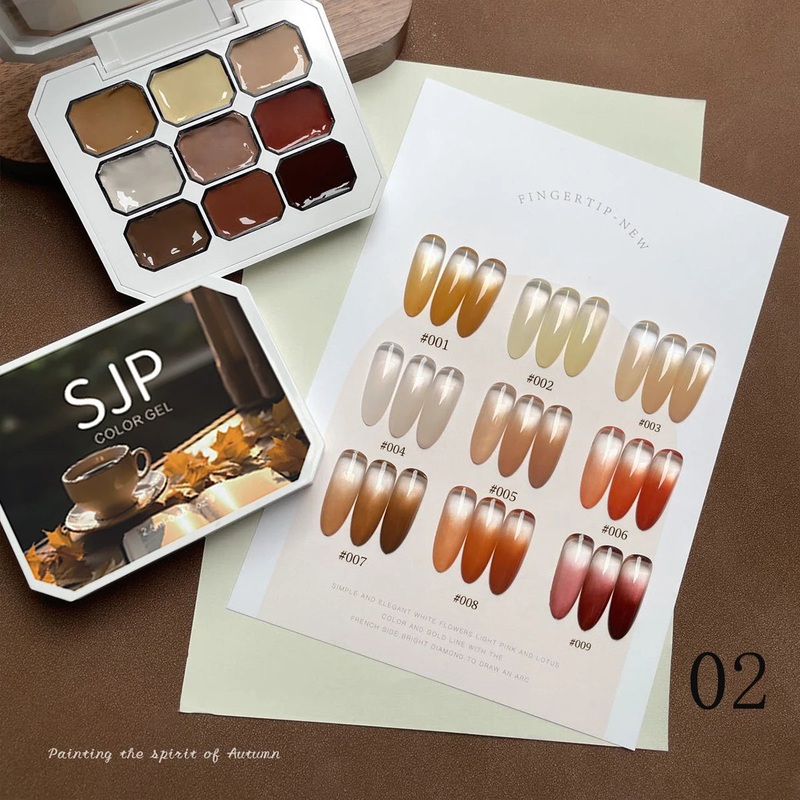 1pc solid color nail polish glue 9-grid color painting glue high saturation thick gradient patting glue nail art creation