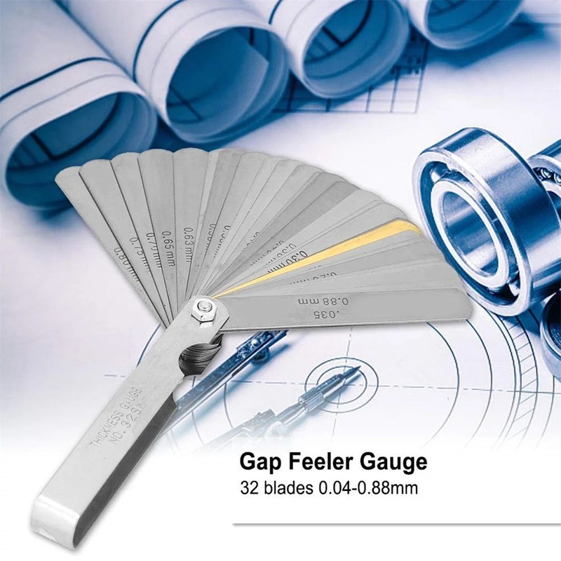 1PC Feeler Gauge, 32 Blades Feeler Stainless Steel Feeler Gauge for Measurement for Measuring Thickness for Handwork Universal