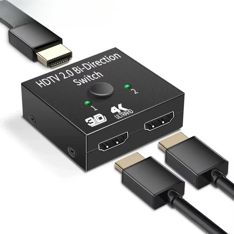 4K Switch KVM Bi-Direction 1×2/2×1 HDMI-compatible Switch 2 In1 Out for TV Box PS4/3 Switcher Adapter HDMI-Compatible Splitter