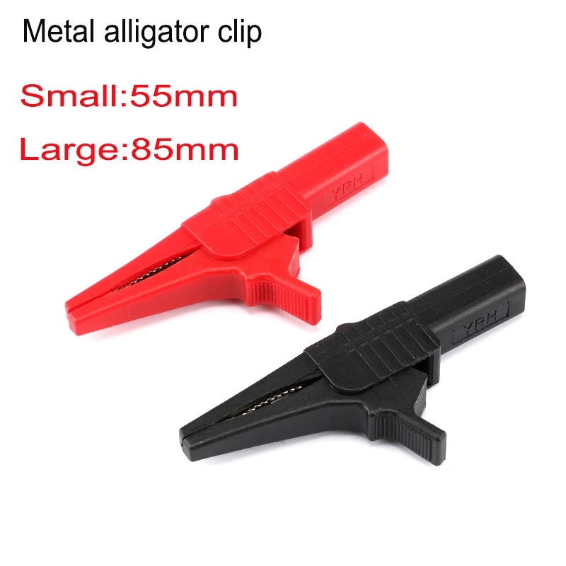 Alligator Clips wire Metal Connector DIY Clips Test Probe Black Red Color  Cableinsulated clamp testing Clamp Jumper Line