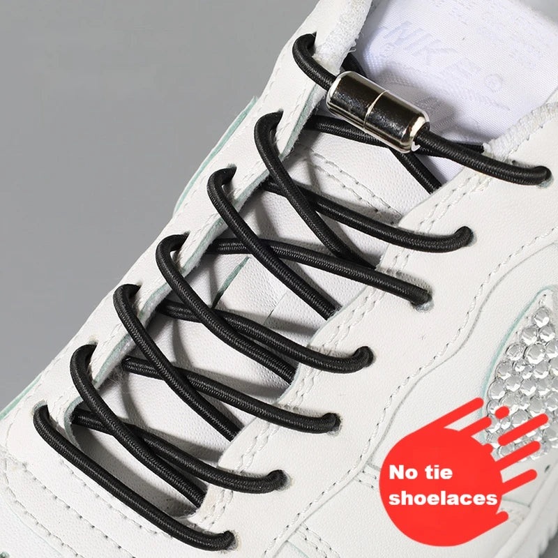 Elastic Laces Sneakers Round Shoelaces without ties Rubber No Tie Shoe laces Shoes Kids Adult Quick Shoe lace Rubber Bands