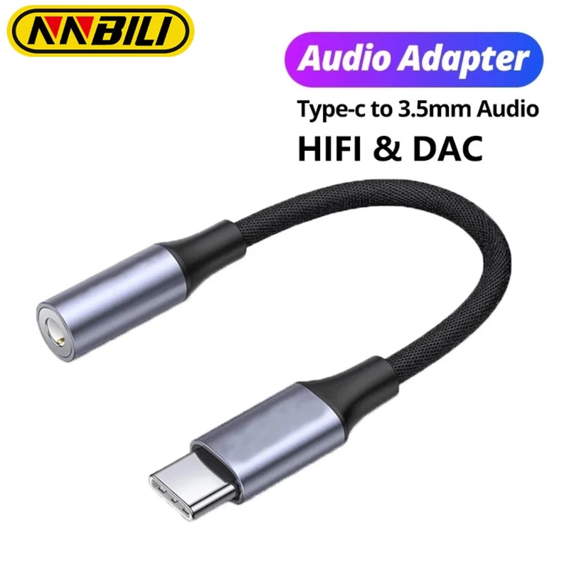NNBILI HiFi USB Type C To 3.5 Jack Earphone Adapter USB-C 3 5mm Audio Cable Converter For IPhone 15 Series Samsung Galaxy Huawei