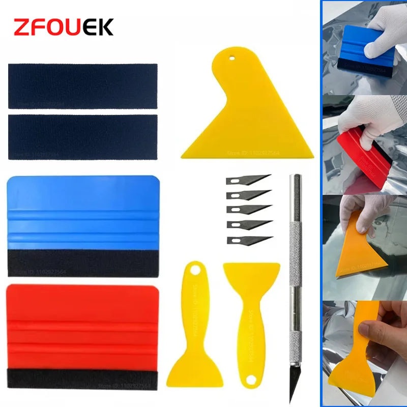 ZFOUEK Car Tools Wrap Film Sticker Wrapping Tool Vehicle Vinyl Wrap Window Tint Film Tool Kit Cutter Aid Tool Window Tinting