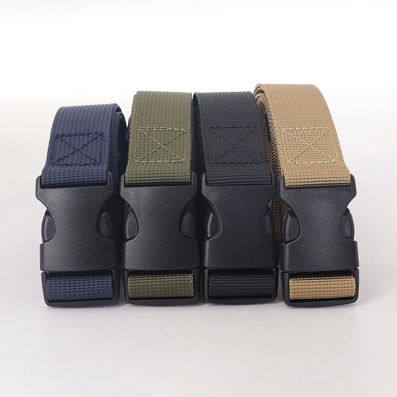 125cm 2.5 Wide Buckle Nylon Braid Men Belt Adjustable Man Outdoor Travel Waist With Plastic Buckle For Pants For Women’s Outdoor