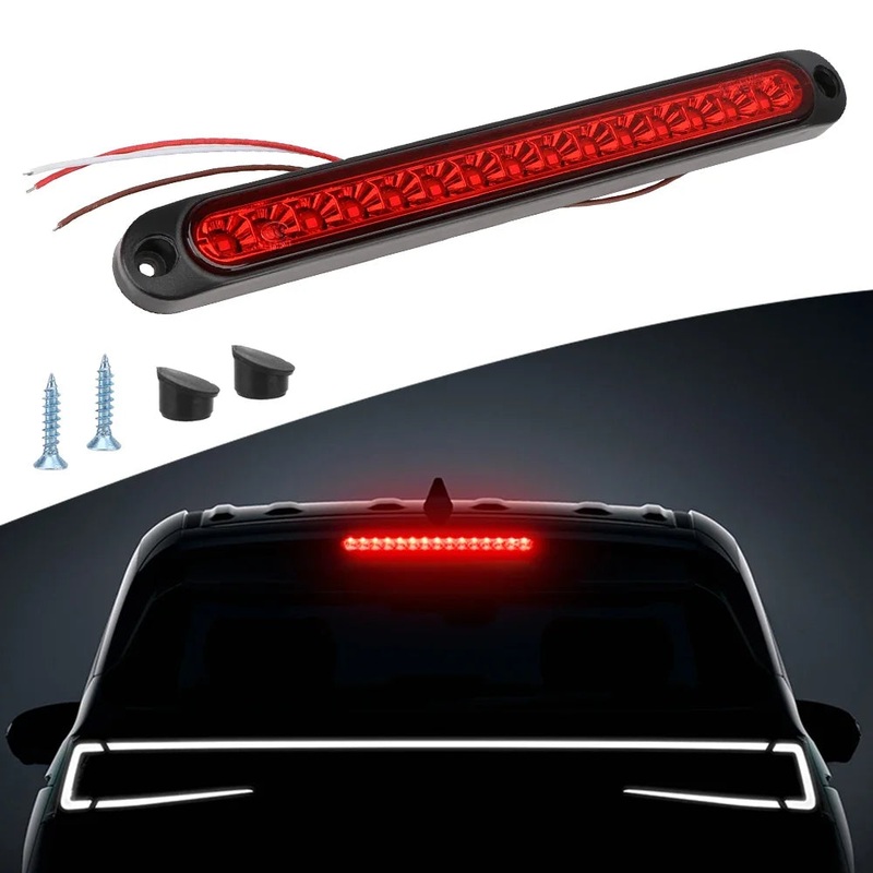 12V Taillights Car Brake Lights Turn Signal Lamp 15 LED Strips Rear Windscreen Side Stop Warning Parking Automotive Accessories