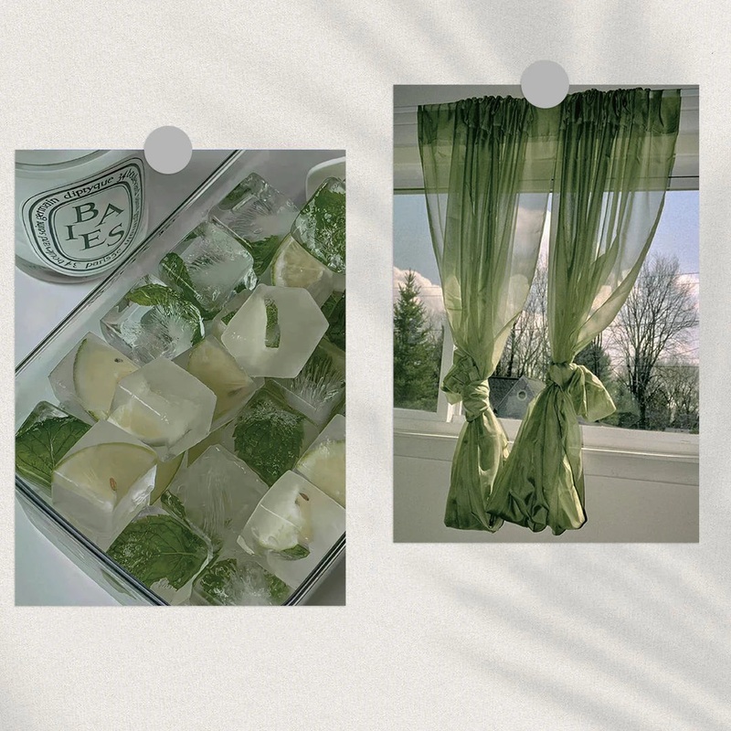 15PCS Green Summer Fresh Postcards Indoor Bedroom Wall Decoration Wall Stickers
