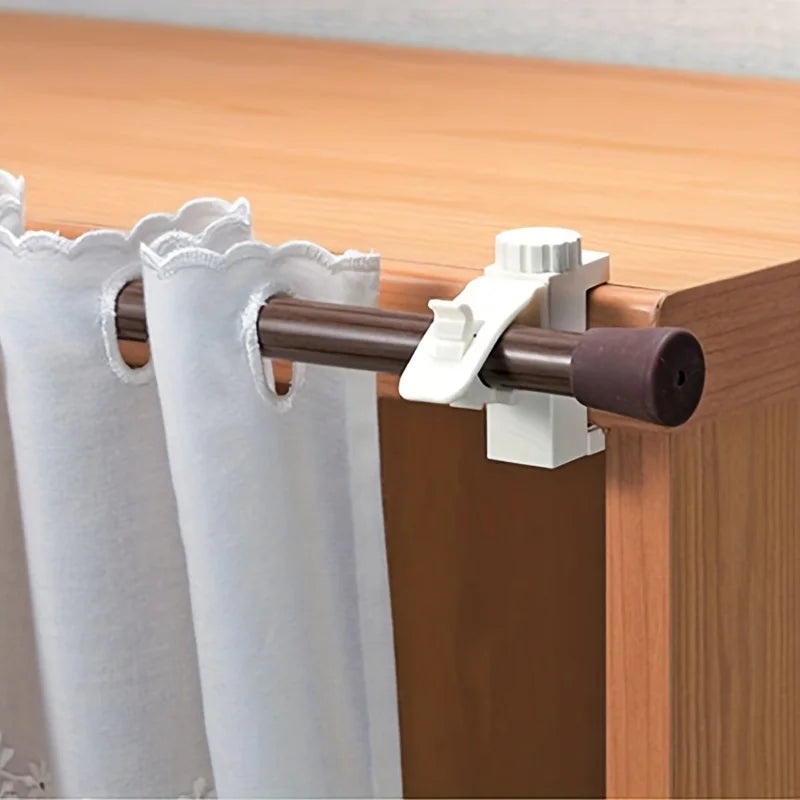 2pcs/set Space-Saving Curtain Rod Brackets – Easy Install, Durable Metal Wall Hooks for Home Decor