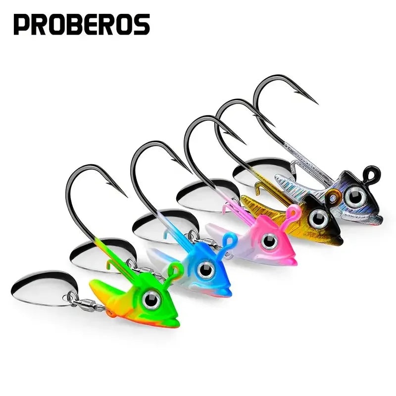 5pcs High-Performance Lead Jig Head Crank Hooks for Soft Worm Wobbler Lure Fishing – 7g to 15g – for Catching More Fish