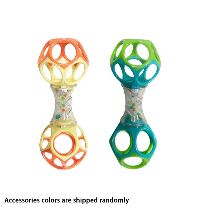 Baby Teether Rattle & Shake Barbell Toy, Ages 3 Months and Up(Random Color