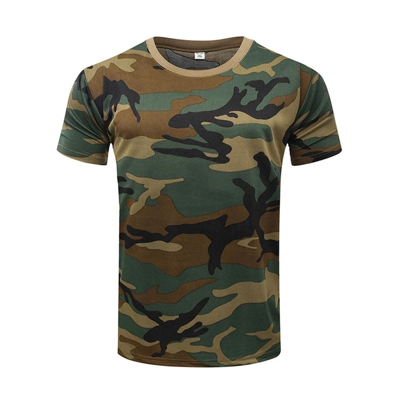 Camouflage 3D T-shirt men’s outdoor fashion casual round neck short sleeved summer street outdoor sports T-shirt lightweight bre