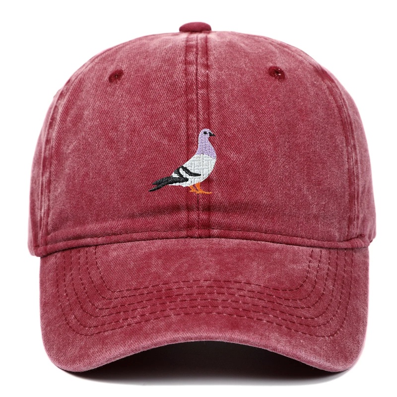 Spring New Pigeon Embroidery, Water Wash, Sun Protection Sun Hat for Men and Women Outdoor Sports, Fishing, Sun Protection Baseb