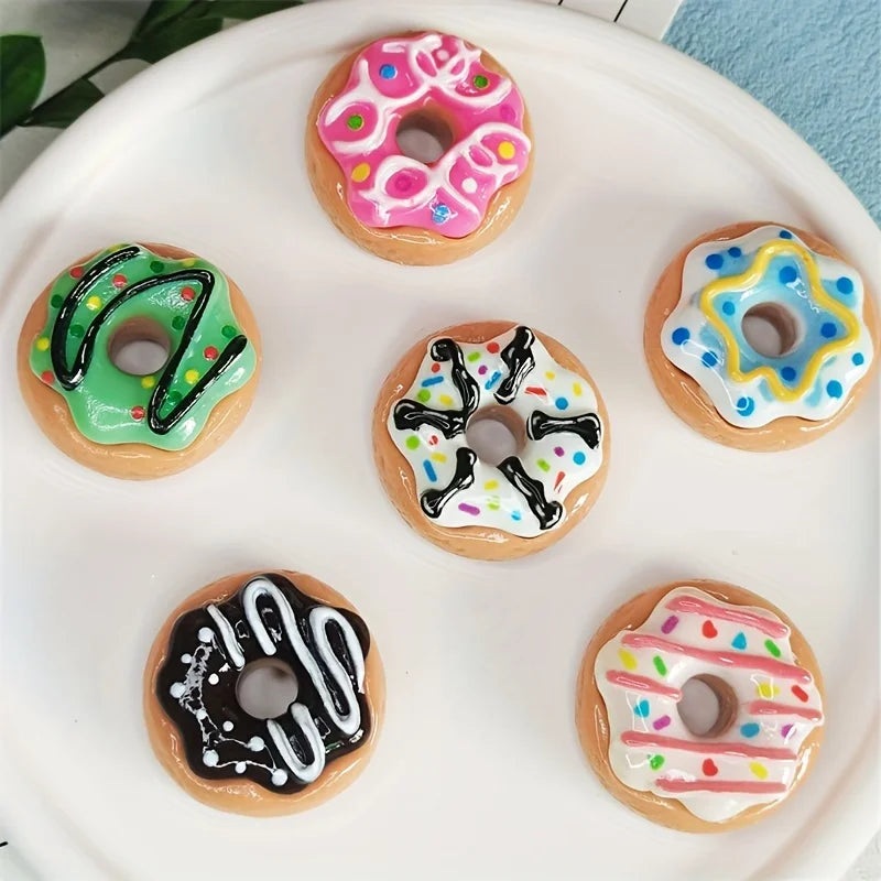 6pcs Adorable Mini Donut Shaped Refrigerator Magnets – Colorful Kawaii Decals for Fridge, Whiteboard, and Office Kitchen Decor