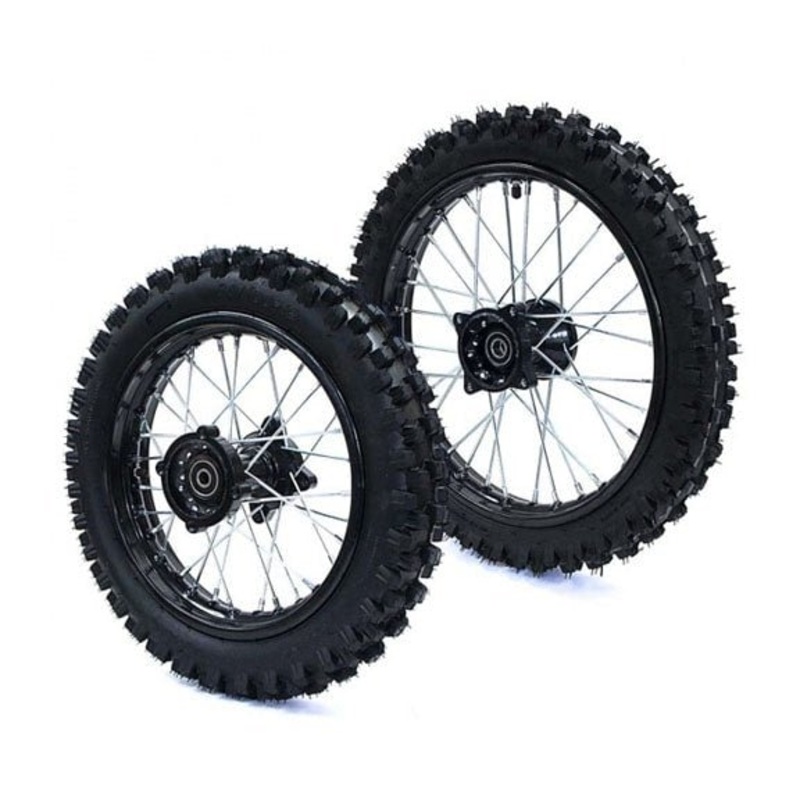 14/12 Pit Bike Wheel & Tyre Set