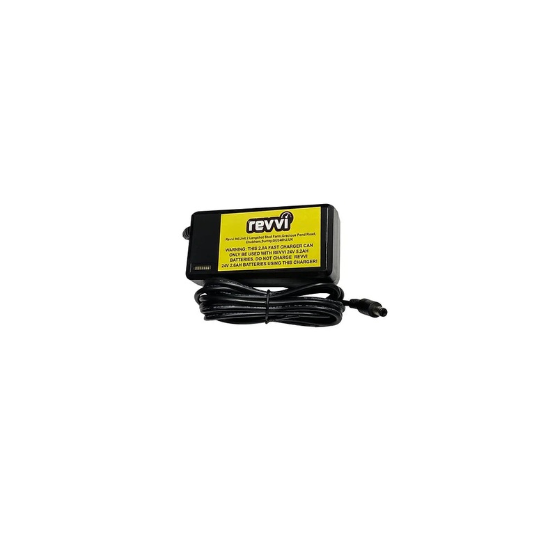 REVVI FAST CHARGER 2.0A FOR 1616+ BIKES WITH 24V 5.2/6.4AH BATTERY
