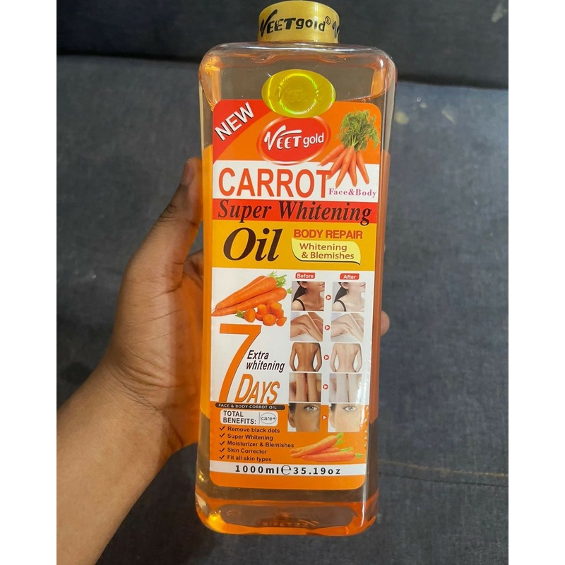 Veet gold carrot super whitening oil 1000ml