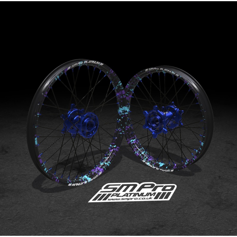 SM PRO ULTRA BEE WHEEL SET 21/18 SPLATTERKOTE BLUE/PURPLE COMBO