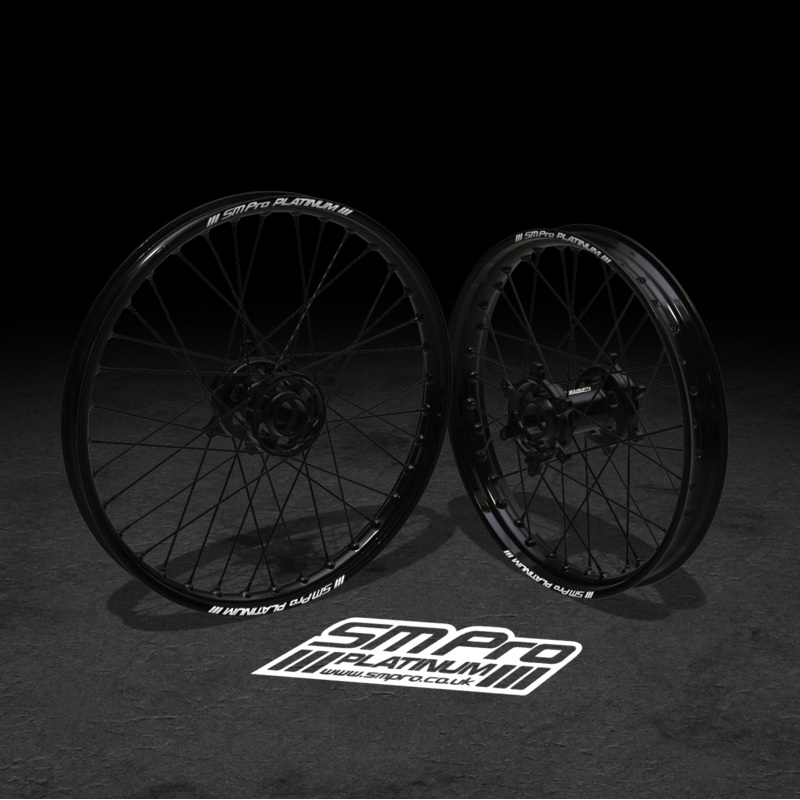 SM PRO STARK VARG MX/ENDURO WHEEL SET 21/19 BLACK WHEEL SET