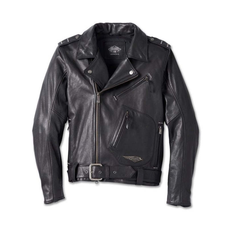 Harley-Davidson Men’s 120th Anniversary Cycle Champ Leather Biker Jacket