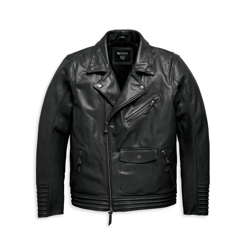 Harley-Davidson Men’s Maverick Leather Biker Jacket – Black