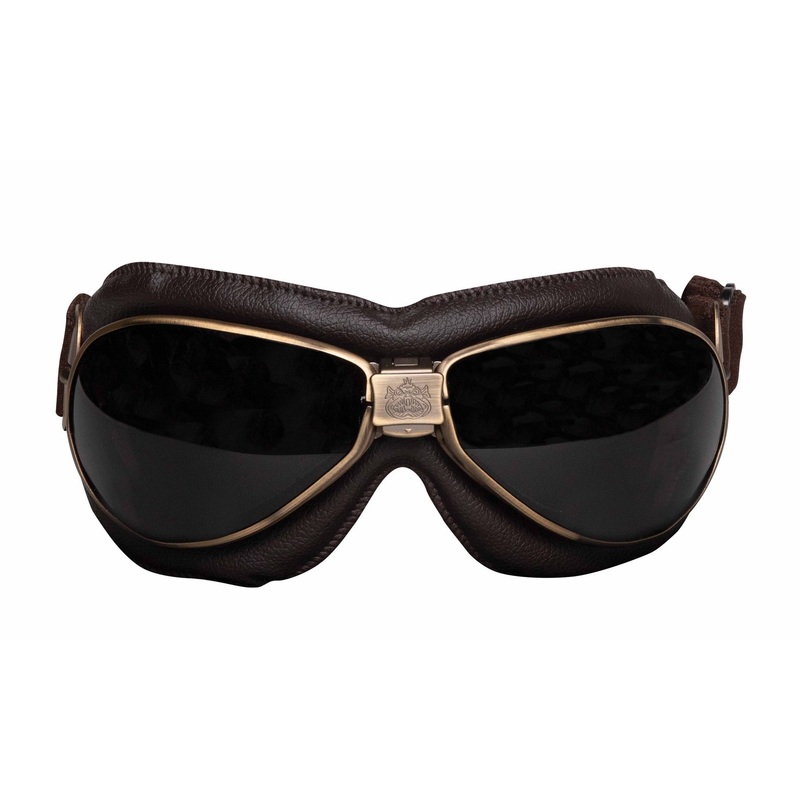 Ugly Fish Aviator Motorcycle Goggles – Brass Frame