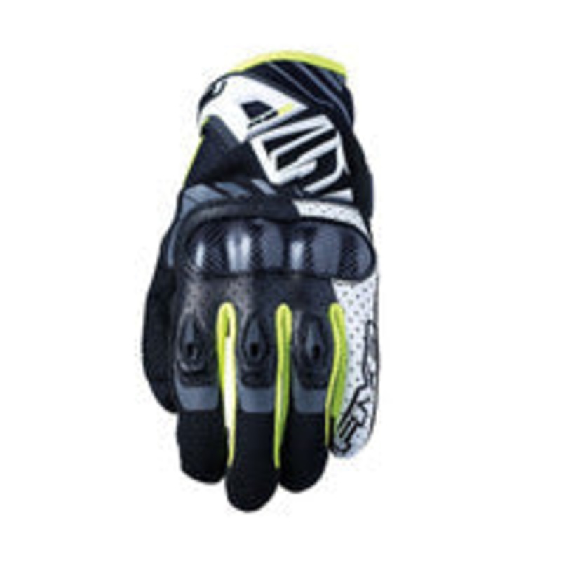 Five Gloves RS-C Motorcycle – White/Fluro CL