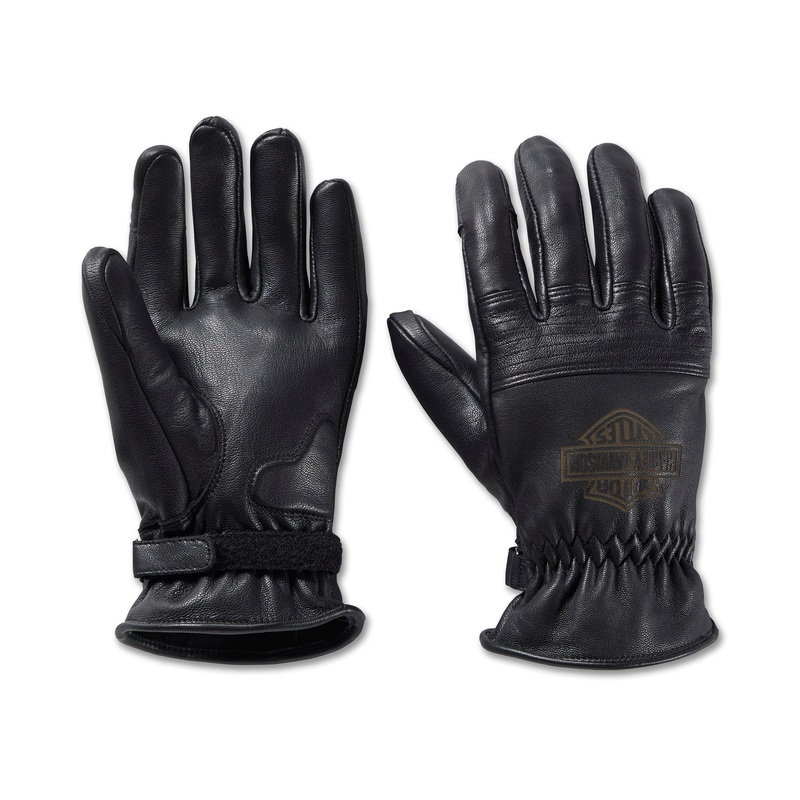 Harley-Davidson Men’s Helm Leather Work Gloves – Black CL