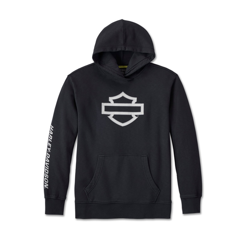Harley-Davidson Women’s Oversized Street Machine Bar & Shield Pull Over – Black Beauty CL