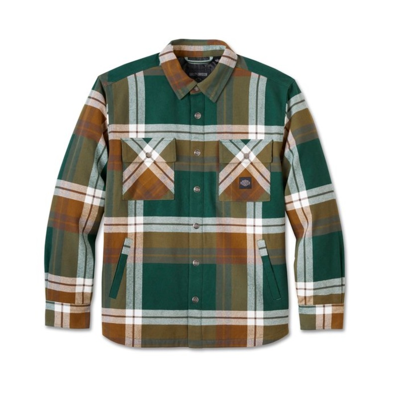Harley-Davidson In Between The Line Shirt Jacket – Plaid – Java & Rainforest