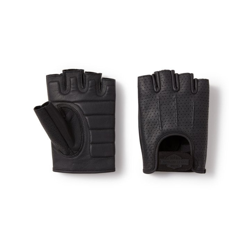 Harley-Davidson Perforated Fingerless Leather Riding Gloves