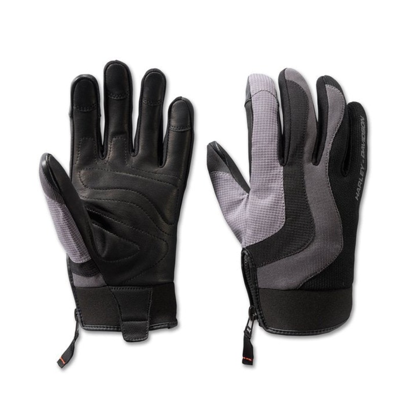 Harley-Davidson Men’s Dyna Knit Mixed Media Gloves – Black Beauty & Quiet Shade