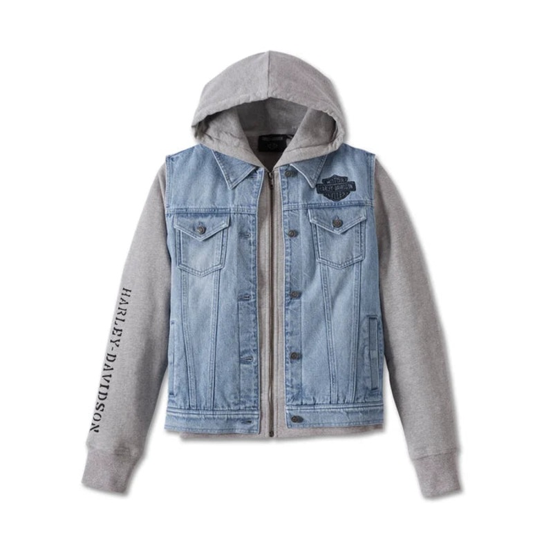 Harley-Davidson Women’s Kickstart 3-in-1 Indigo Denim Jacket – Medium Indigo CL