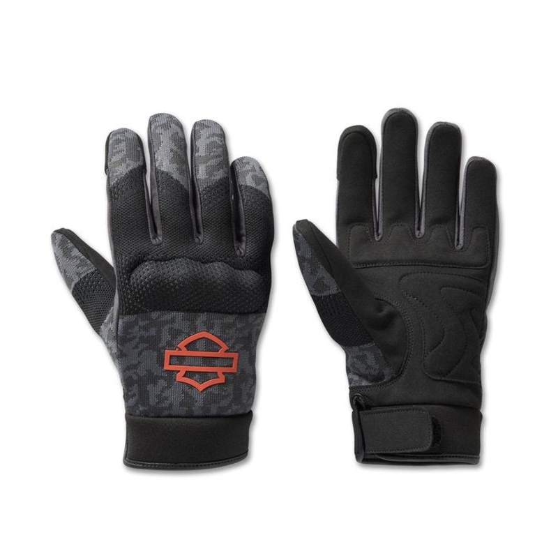 Harley-Davidson Men’s Dyna Knit Mesh Gloves – Camo – Blackened Pearl