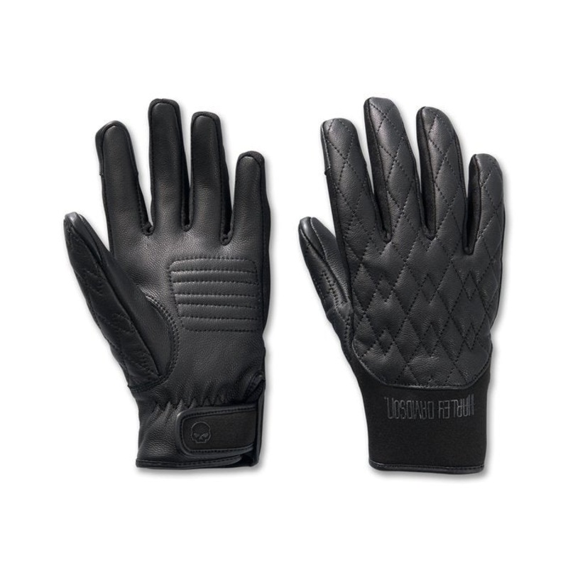 Harley-Davidson Women’s Willie G Skull Graphic Leather Riding Gloves