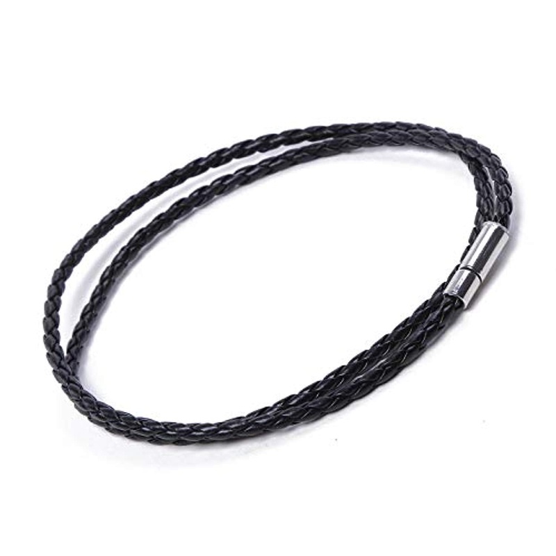 Electomania Black Leather Multi-Layer Bracelet for Men