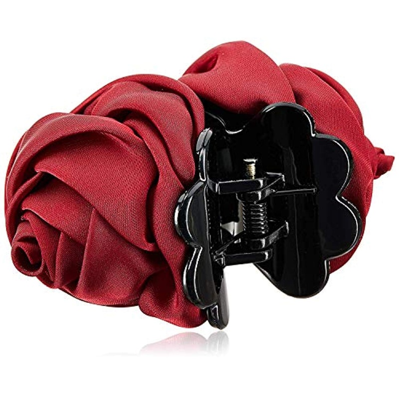 Electomania Women’s and Girl’s Cloth Rose Flower Hair Clip Jaw Clutcher Set (Random Colour)