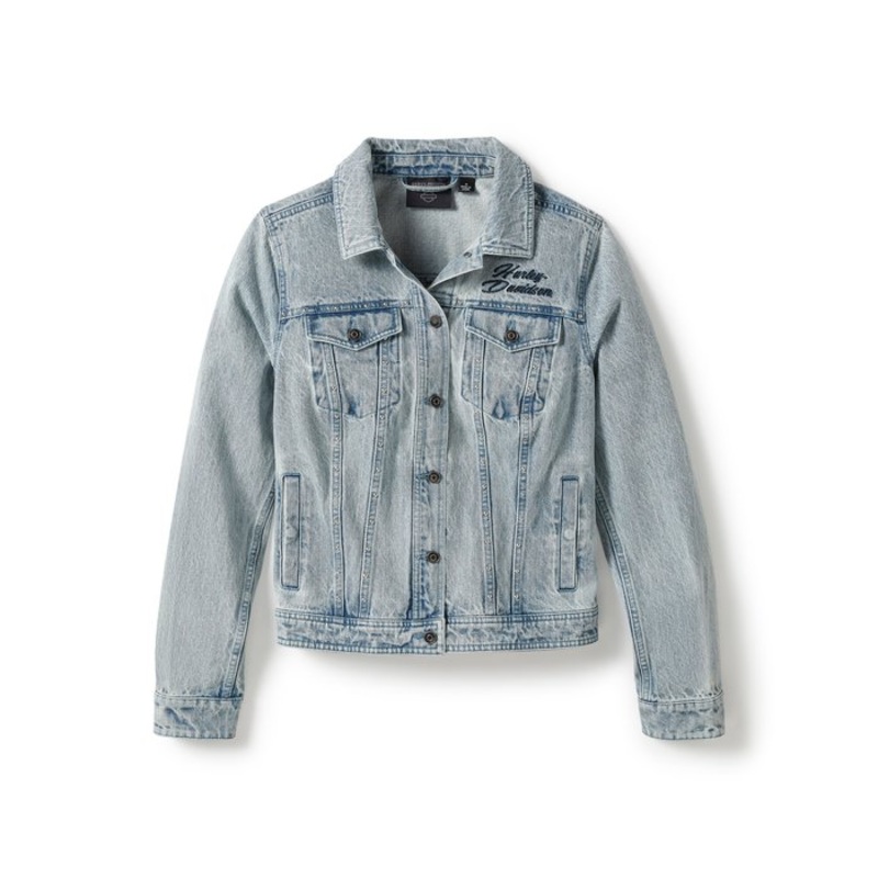 Harley-Davidson Women’s Rose & Thorn Bling Denim Jacket