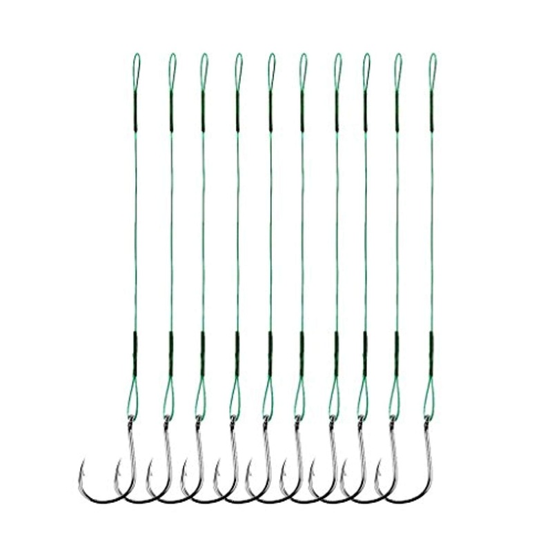 Electomania 10 pcs Lure Fishing Fly Tying Hooks with Steel Wire Multicolor