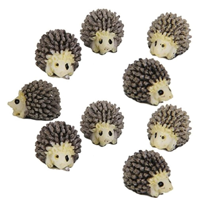 Electomania 10Pcs Miniature Doll House Bonsai Garden Fairy Landscape Hedgehog Decoration – Artificial Plant Couch Landscape Snow Hedgehog Fake Plastic Terrarium Garden (Polychromatic)
