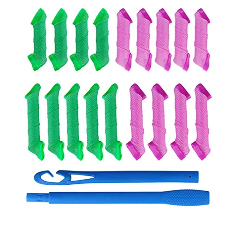 Electomania 18 Pieces Rollers and 2 Pieces Hooks DIY Hair Curling High Speed Changing Magic Leverage Curler and Perm – Set of 20